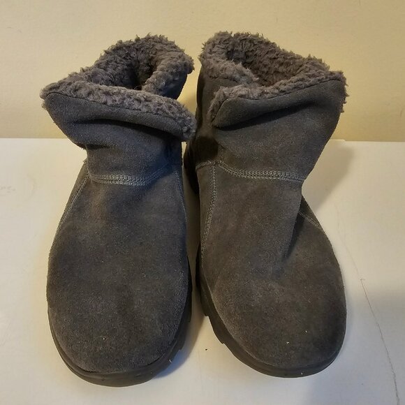 Skechers On The Go Women's Ankle Boots Charcoal Gray Suede Memory Form Size 10 - Picture 2 of 11